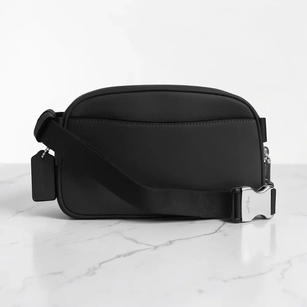 Coach Pace Black Leather Belt Bag CR136 - Picture 2 of 5